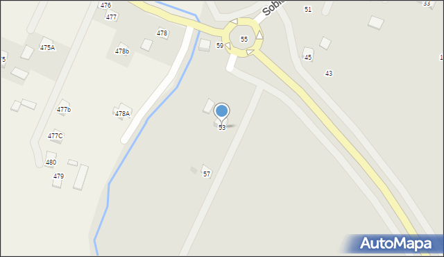 Strzyżów, Sobieskiego, 53, mapa Strzyżów