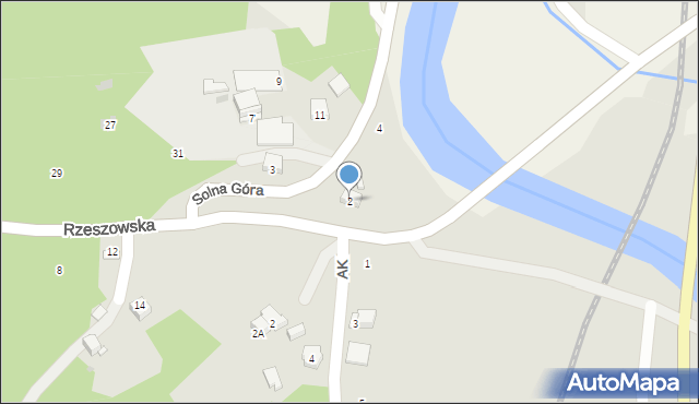 Strzyżów, Solna Góra, 2, mapa Strzyżów