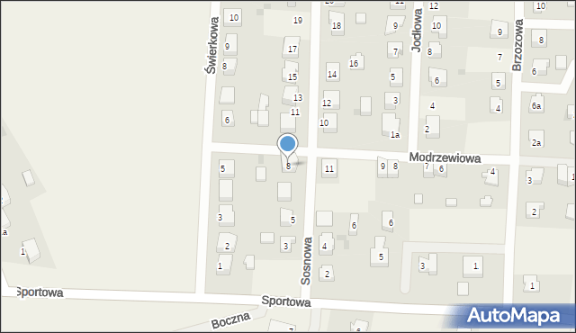 Subkowy, Sosnowa, 8, mapa Subkowy