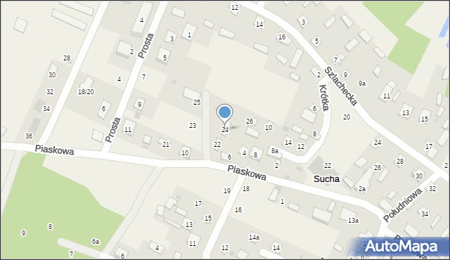 Sucha, Sosnowa, 24, mapa Sucha