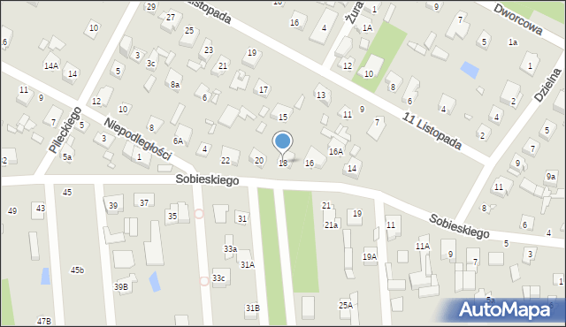 Sulejówek, Sobieskiego, 18, mapa Sulejówek