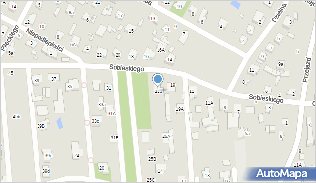 Sulejówek, Sobieskiego, 21a, mapa Sulejówek