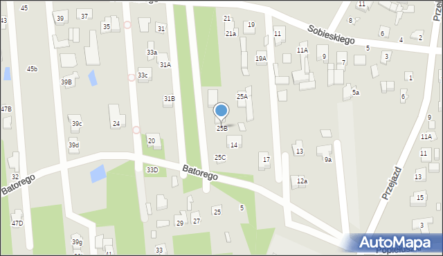 Sulejówek, Sobieskiego, 25B, mapa Sulejówek