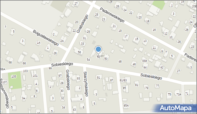 Sulejówek, Sobieskiego, 52, mapa Sulejówek
