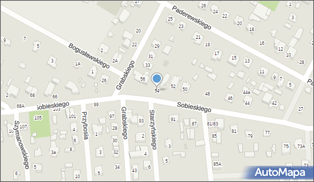 Sulejówek, Sobieskiego, 54, mapa Sulejówek
