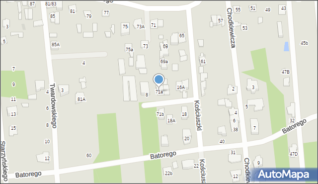 Sulejówek, Sobieskiego, 71a, mapa Sulejówek