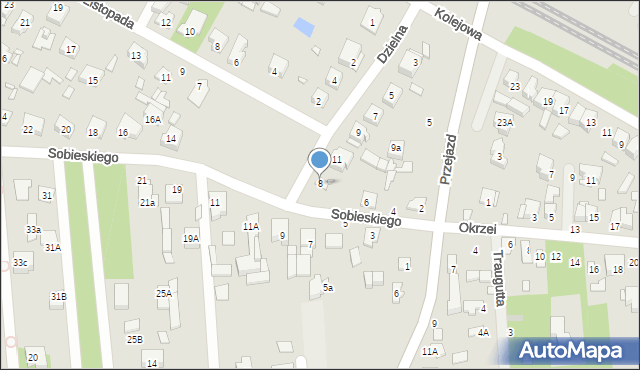 Sulejówek, Sobieskiego, 8, mapa Sulejówek