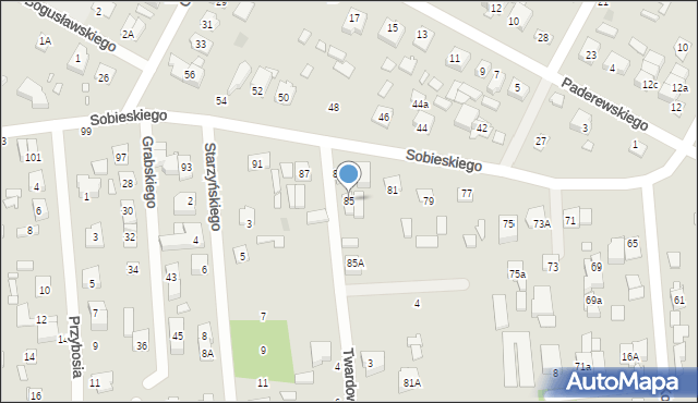 Sulejówek, Sobieskiego, 85, mapa Sulejówek