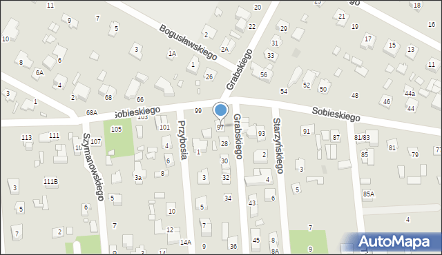 Sulejówek, Sobieskiego, 97, mapa Sulejówek