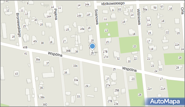 Sulejówek, Sosnowa, 20, mapa Sulejówek