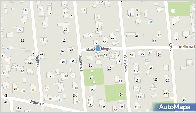 Sulejówek, Sosnowa, 9, mapa Sulejówek