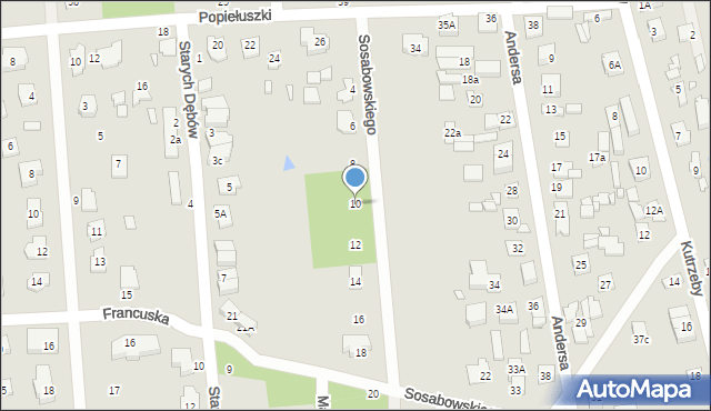 Sulejówek, Sosabowskiego Stanisława Franciszka, gen., 10, mapa Sulejówek