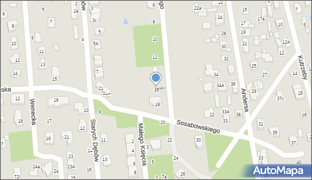 Sulejówek, Sosabowskiego Stanisława Franciszka, gen., 16, mapa Sulejówek