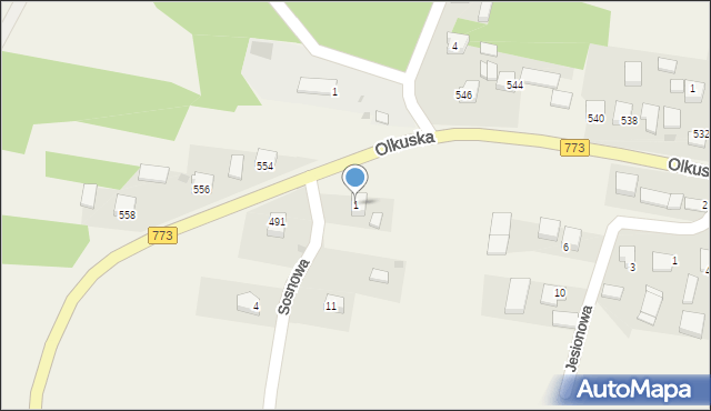 Sułoszowa, Sosnowa, 1, mapa Sułoszowa