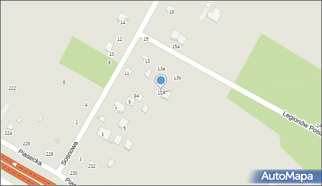 Świdnik, Sosnowa, 11A, mapa Świdnika