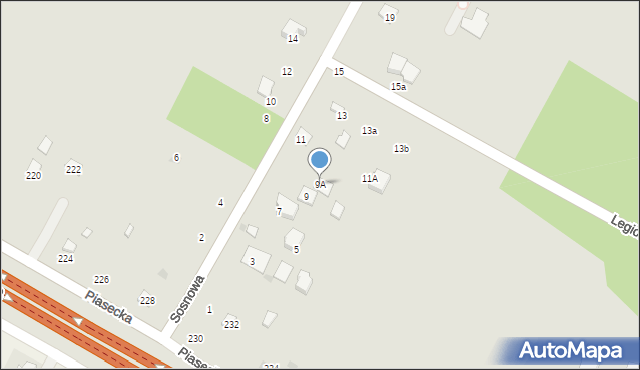 Świdnik, Sosnowa, 9A, mapa Świdnika