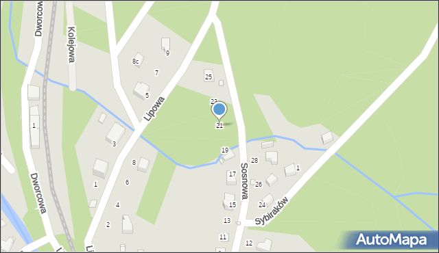 Świeradów-Zdrój, Sosnowa, 21, mapa Świeradów-Zdrój