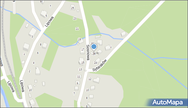 Świeradów-Zdrój, Sosnowa, 26, mapa Świeradów-Zdrój