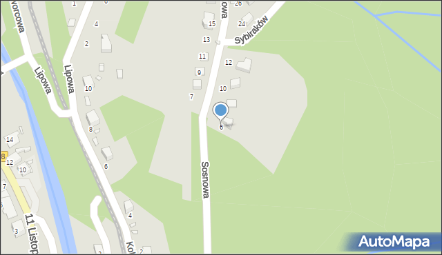 Świeradów-Zdrój, Sosnowa, 6, mapa Świeradów-Zdrój