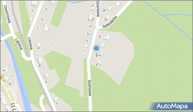 Świeradów-Zdrój, Sosnowa, 8, mapa Świeradów-Zdrój