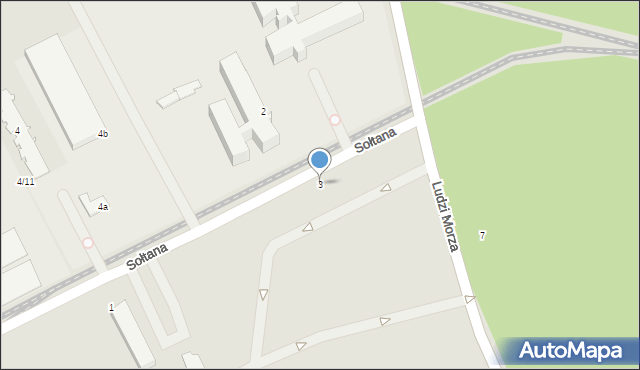 Świnoujście, Sołtana Jana, 3, mapa Świnoujście