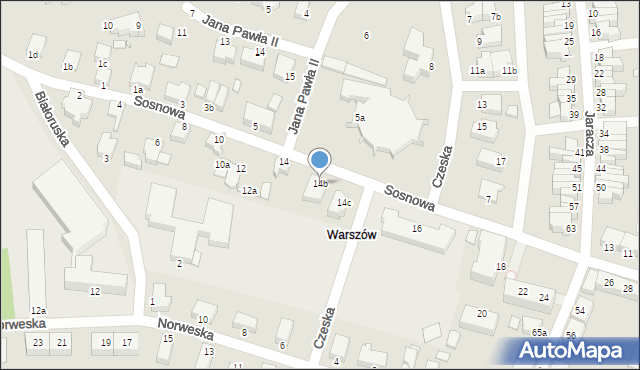 Świnoujście, Sosnowa, 14b, mapa Świnoujście