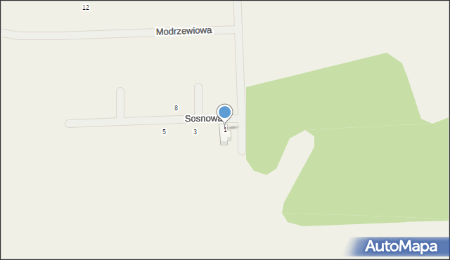 Szczaniec, Sosnowa, 1, mapa Szczaniec