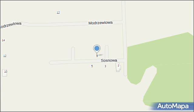 Szczaniec, Sosnowa, 8, mapa Szczaniec