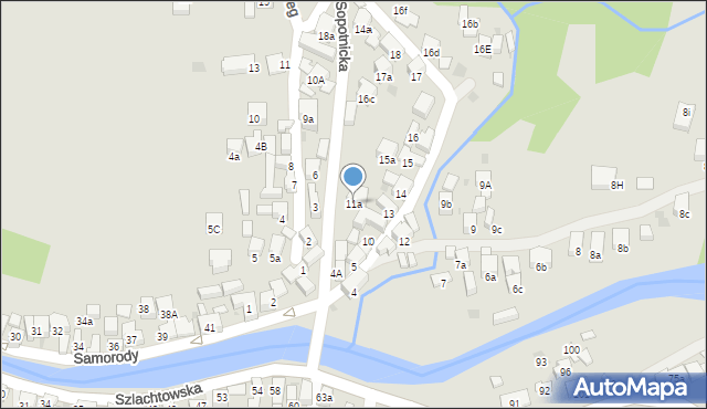 Szczawnica, Sopotnicka, 11a, mapa Szczawnica