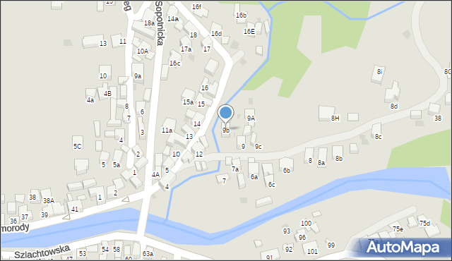 Szczawnica, Sopotnicka, 9b, mapa Szczawnica