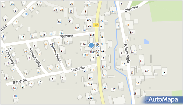 Szczawno-Zdrój, Solicka, 16A, mapa Szczawno-Zdrój