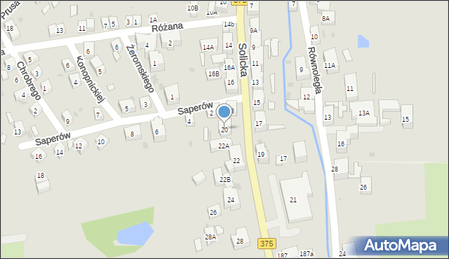 Szczawno-Zdrój, Solicka, 20, mapa Szczawno-Zdrój