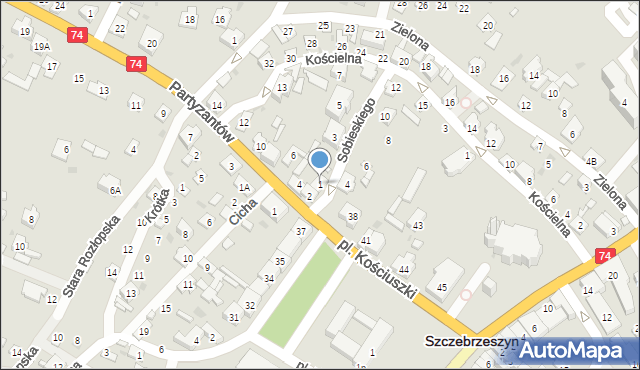 Szczebrzeszyn, Sobieskiego, 1, mapa Szczebrzeszyn