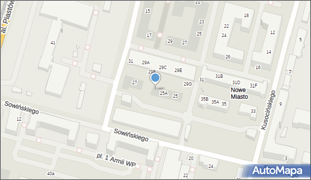 Szczecin, Sowińskiego Józefa, gen., 25B, mapa Szczecina
