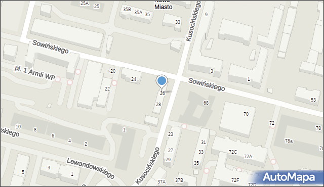 Szczecin, Sowińskiego Józefa, gen., 26, mapa Szczecina