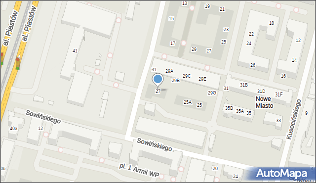 Szczecin, Sowińskiego Józefa, gen., 27, mapa Szczecina