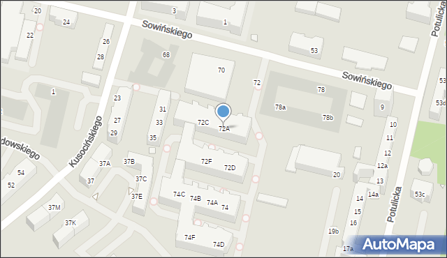 Szczecin, Sowińskiego Józefa, gen., 72A, mapa Szczecina