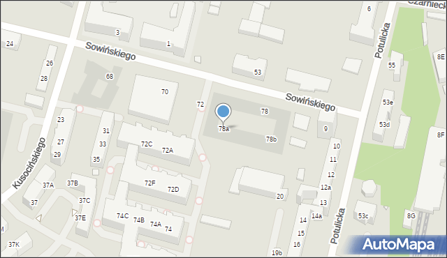 Szczecin, Sowińskiego Józefa, gen., 78a, mapa Szczecina