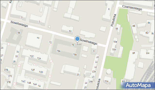Szczecin, Sowińskiego Józefa, gen., 78c, mapa Szczecina