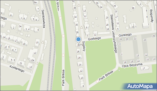 Szczecin, Soplicy Jacka, 20, mapa Szczecina