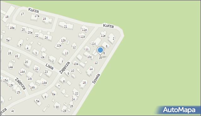 Szczecin, Sowia, 10, mapa Szczecina