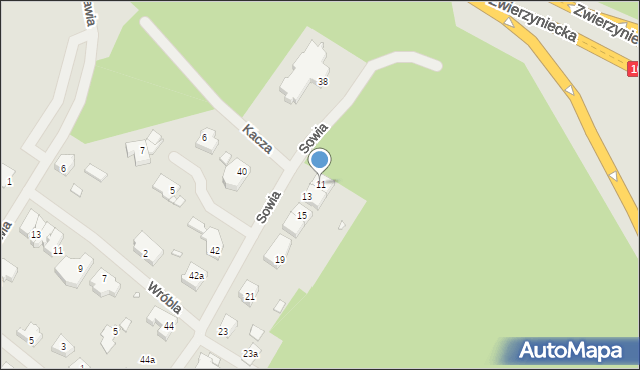 Szczecin, Sowia, 11, mapa Szczecina