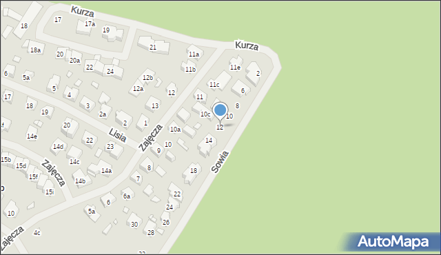 Szczecin, Sowia, 12, mapa Szczecina