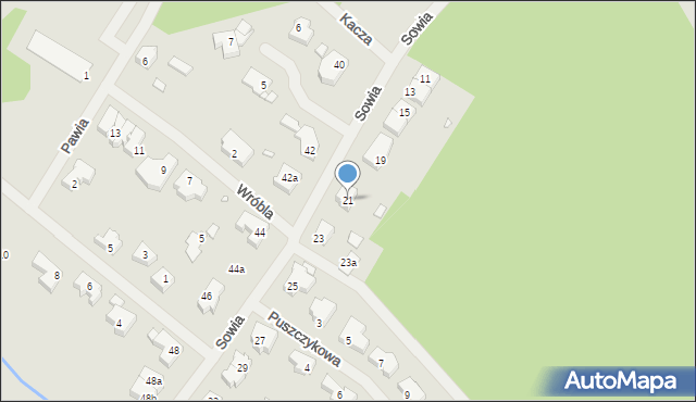 Szczecin, Sowia, 21, mapa Szczecina