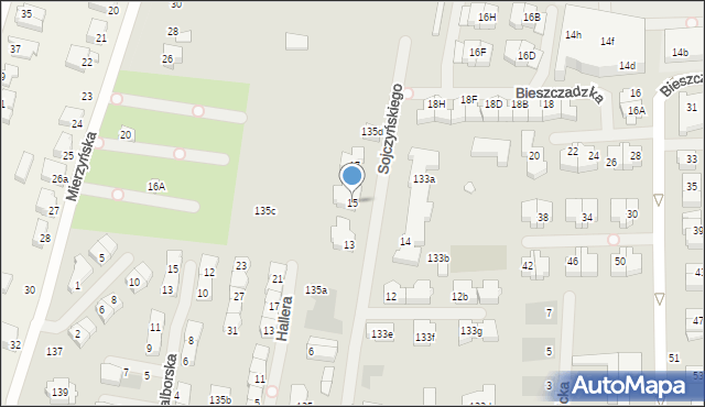 Szczecin, Sojczyńskiego-Warszyca Stanisława, gen., 15, mapa Szczecina