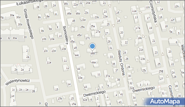 Szczecin, Somosierry, 44b, mapa Szczecina