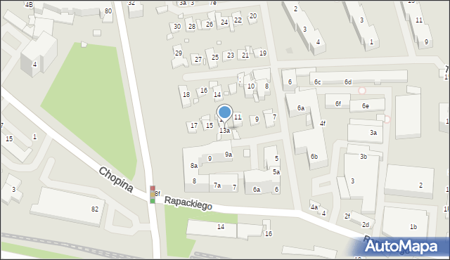 Szczecin, Sosnowa, 13a, mapa Szczecina