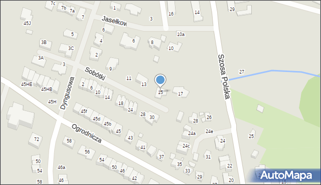 Szczecin, Sobótki, 15, mapa Szczecina