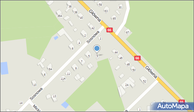 Szepietowo, Sosnowa, 3, mapa Szepietowo