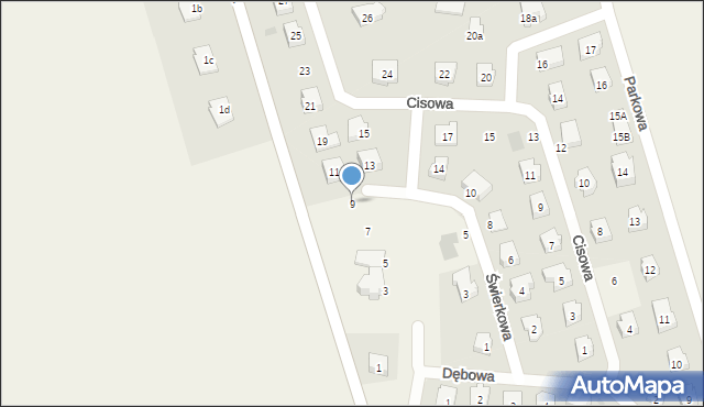 Szpęgawa, Sosnowa, 9, mapa Szpęgawa